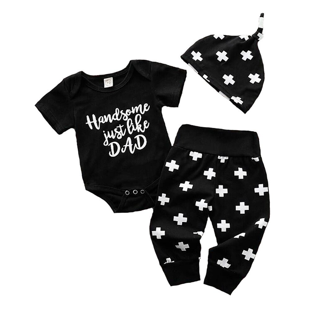 US Newborn Baby Boy Girl Tops Romper Bodysuit Jumpsuit Pant Outfits Clothes Set hover