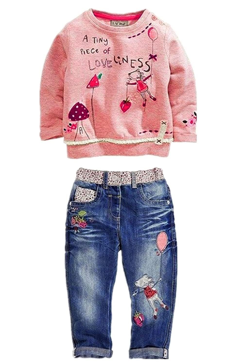 Baby Girl Clothes Toddler Girl Fall Outfit Cute Long Sleeve Cartoon Pullover
