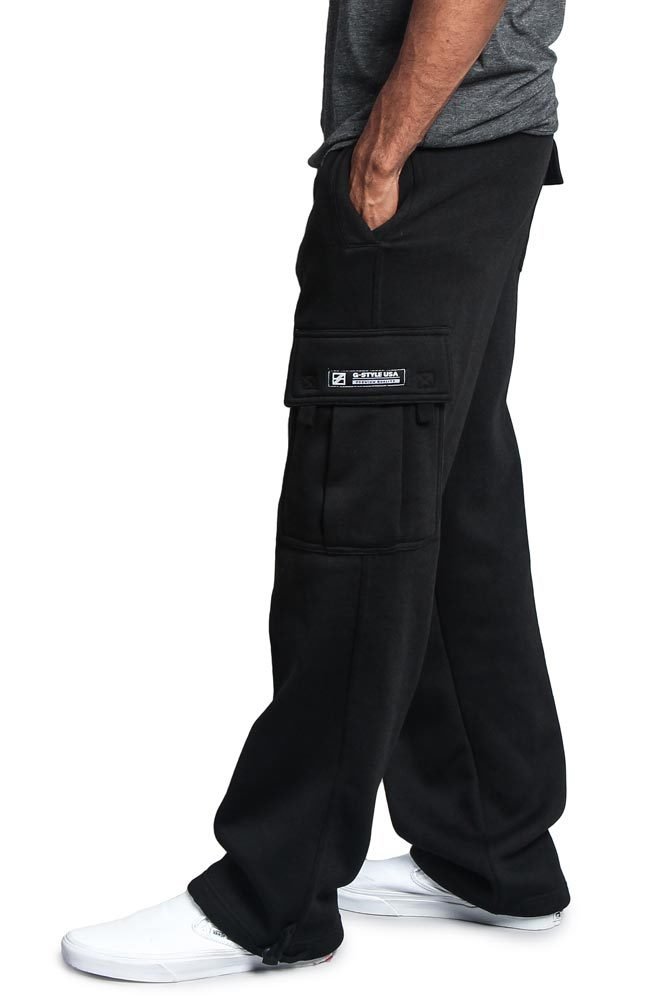 G-Style USA Men's Jogger Heavy Weight Fleece Cargo Pocket Sweat Pants S~6XL-FL77