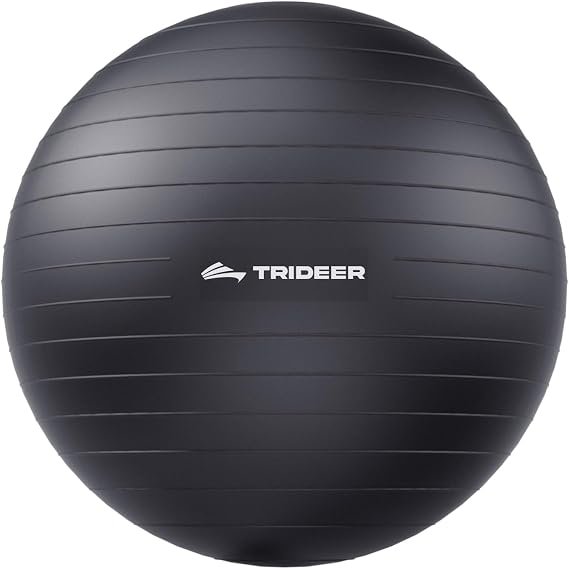 Trideer Yoga Ball for Exercise, Pilates, Core & Balance Training, Stability Ball for Pregnancy & Birthing Prep, Physical Therapy, Daily Stretching, Office Chair for Active Sitting, Quick Pump Included