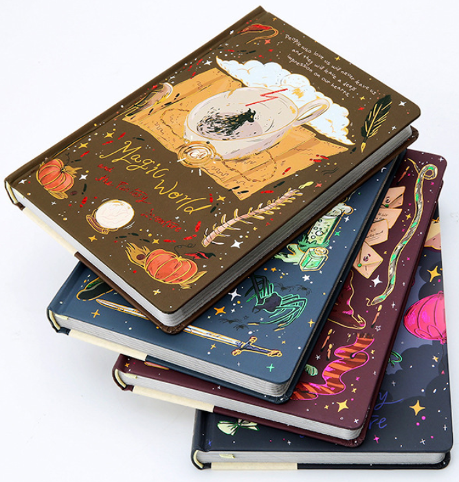Magic World A5 Sewing Thermal Binding Writing Notebook 128 Sheets Retro Fancy Colorful Printed Hardcover Diary Books Gift hover