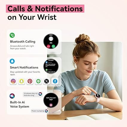 Smart Watch for Women Fitness Tracker: Waterproof Digital Womens Watches Make Answer Call Smartwatch for Android Phone iPhone Samsung Compatible Sleep SpO2 Heart Rate Monitor Running Step Pedometer hover
