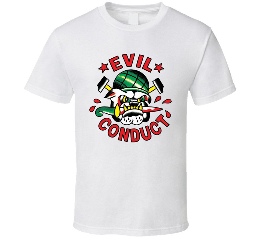 Evil Conduct Hot Bulldog Soldier Style T Shirt