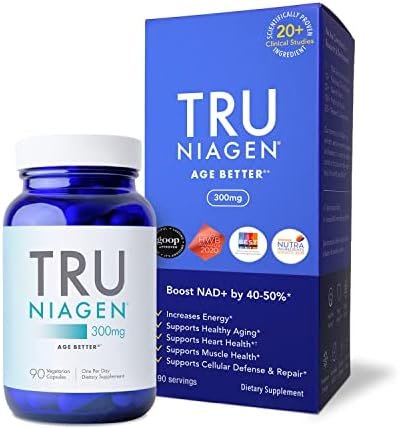 Multi Award Winning Patented NAD+ Boosting Supplement Nicotinamide Riboside for Healthy Aging， Cellular Energy， Heart， Brain，& Muscle Repair FDA Safety-Reviewed - 90ct/300mg (90 Servings) Made in
