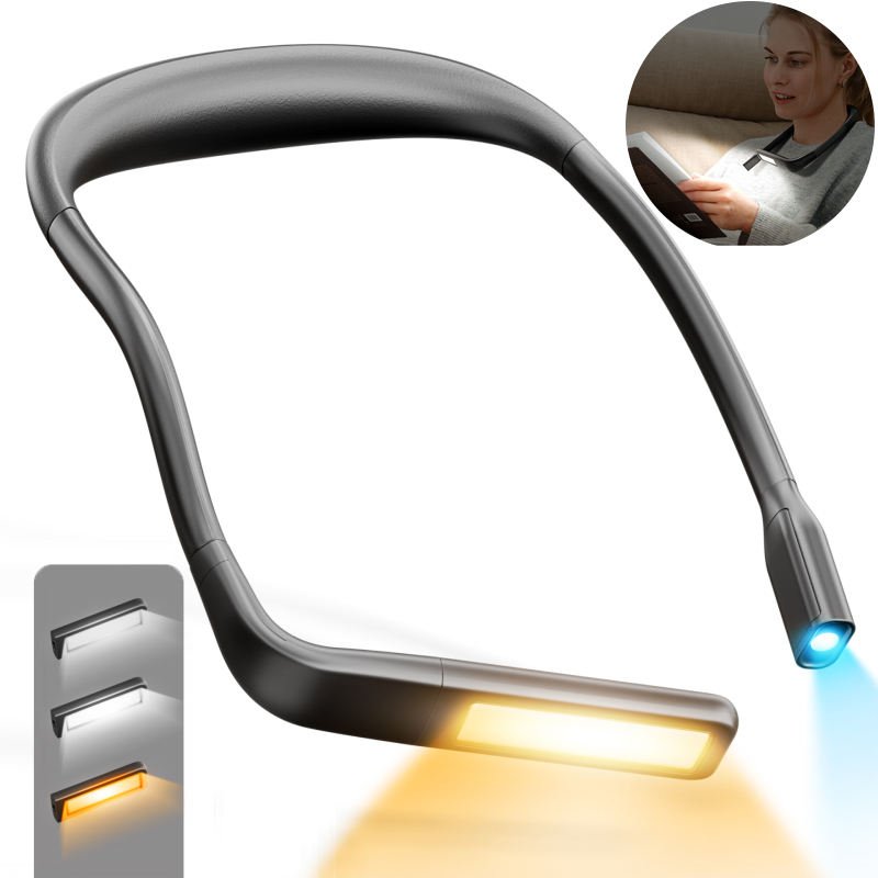 Hands-Free Neck LED Reading Light Portable Rechargeable Flexible Book Light Eye-Caring Perfect Gift Night Reading Studying