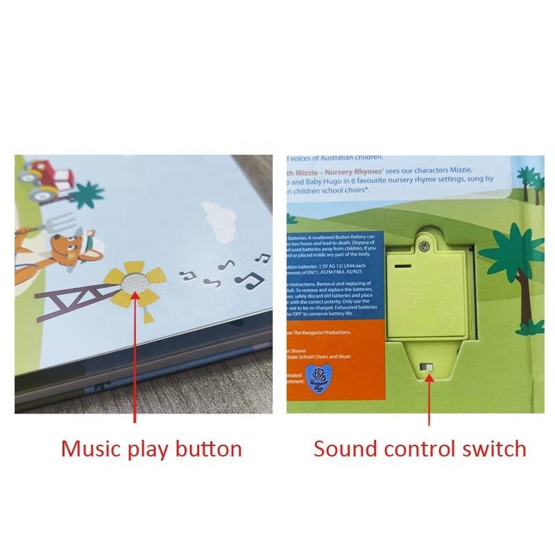 OEM Custom Sound Board Book for Kid Offset Printing Service Hard Cover Children Early Learning Story Audio Music Book With Sound hover